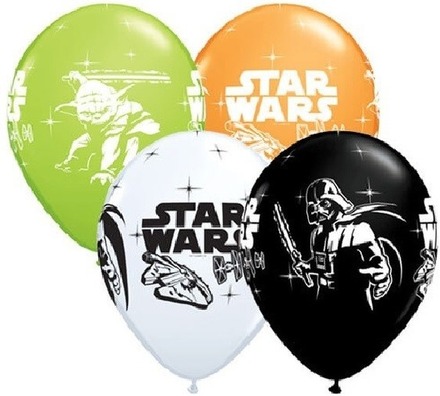 6x stuks Star Wars thema verjaardag ballonnen