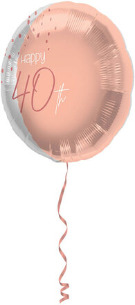 Happy 40th Folieballong Ljusrosa