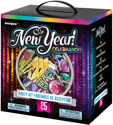 Happy New Year Partykit Flerfärgad