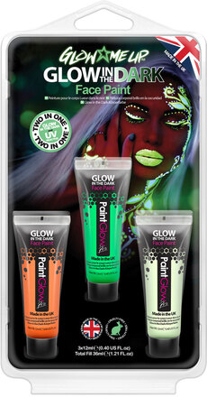 PaintGlow UV Självlysande Ansikts Färger 3-pack