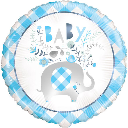 Babyshower Folieballong Elefant Blå