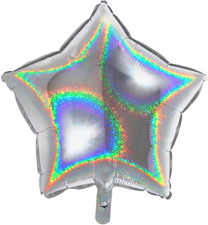 Holografisk Folieballong Stjärna Silver