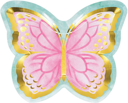 Shimmering Butterfly Papptallrikar Fjäril