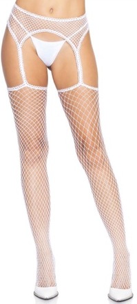 Net stockings with garterbelt