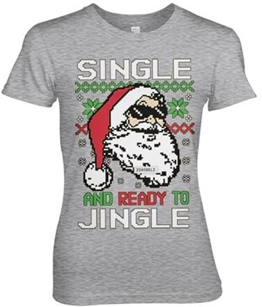 Single And Ready To Jingle Girly Tee, T-Shirt