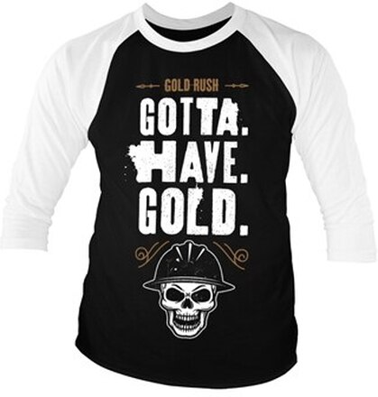 Gold Rush - Gotta Have Gold Baseball 3/4 Sleeve Tee, Long Sleeve T-Shirt