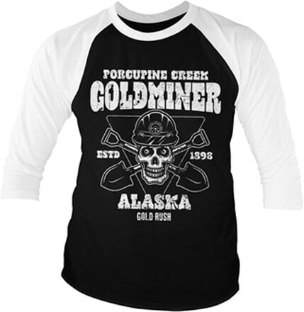 Gold Rush - Porcupine Creek Goldminer Baseball 3/4 Sleeve Tee, Long Sleeve T-Shirt