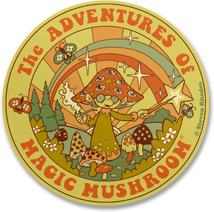 Steven Rhodes - The Adventures Of Magic Mushroom Sticker, Accessories