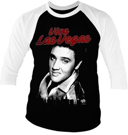 Elvis - Viva Las Vegas Baseball 3/4 Sleeve Tee, Long Sleeve T-Shirt