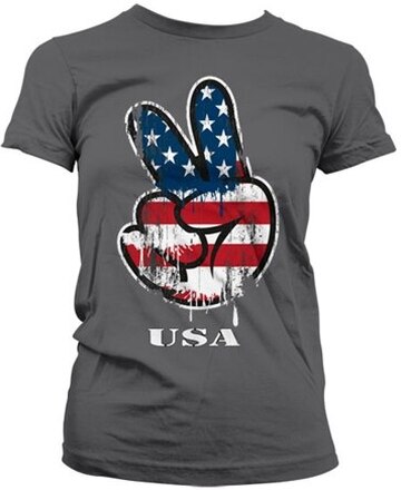 USA Peace Hand Girly T-Shirt, T-Shirt