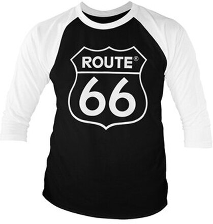 Route 66 Logo Baseball 3/4 Sleeve Tee, Long Sleeve T-Shirt