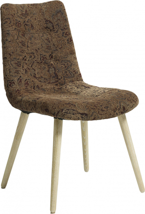 Nordal - Dinner chair, flower pattern,light brown