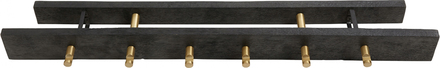 Nordal - Coat rack, dark wood w/brass hangers