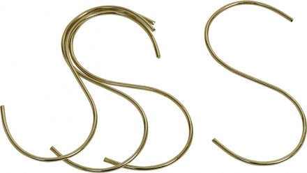 Nordal - S hook, thin round, brass finish