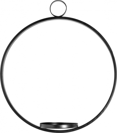 Nordal - Circle candle holder hanging, black