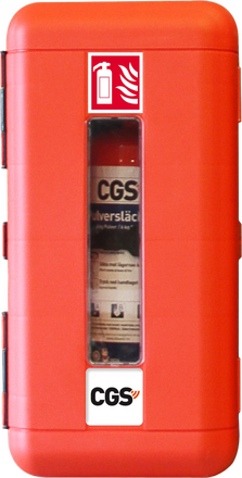Brandsläckarskåp CGS EC6SW med fönster för 6 kg pulversläckare