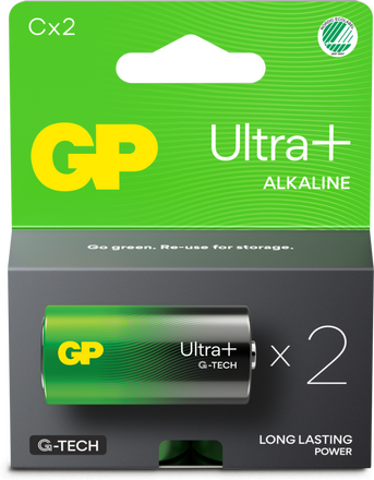 Engångsbatteri GP Ultra+ C / LR14 2-pack