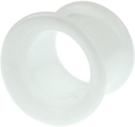 Hvit Pyrex Piercing Tunnel - Strl 3 mm