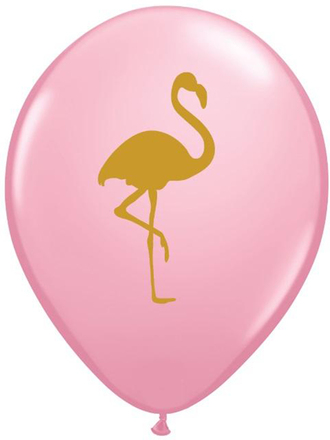 25 stk Rosa Ballonger med Flamingo Motiv 28 cm