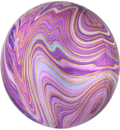Lilla Marble Metallisk Orbz / Ballongboble 38 cm
