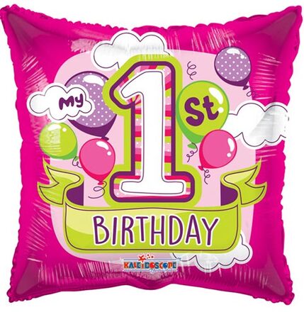 My 1st Birthday Pink - Folieballong 46 cm