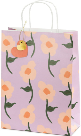 Lilla Gavepose med Blomster 10x24x32 cm