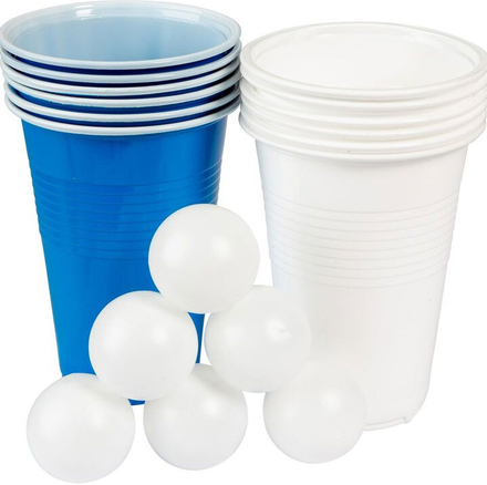 Oktoberfest Beer Pong Sett med 6 Baller og 12 Kopper