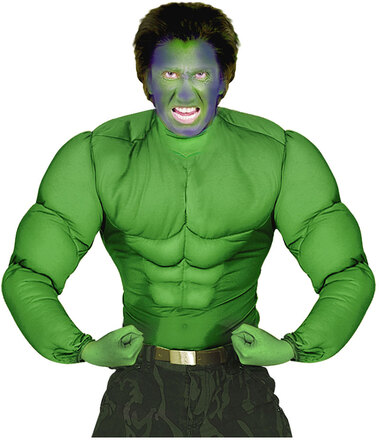 Hulken Inspirert Grønn Muskeldrakt til Voksen