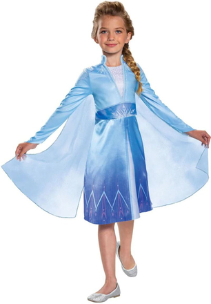 Elsa - Lisensiert Frozen/Frost Kostyme til Barn - 5-6 ÅR