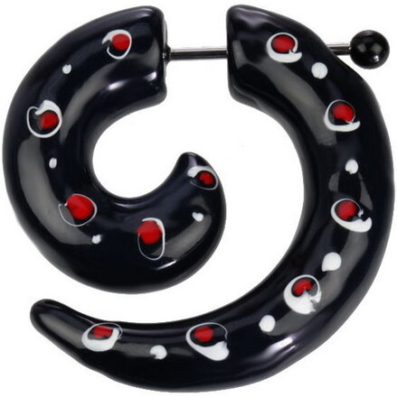 Red Eye - Svart Fake piercing - Strl 1,2 mm stang/tykkelse smykke 5,5 mm