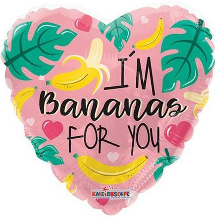 Im bananas for you - Hjerteformet Folieballong 46 cm