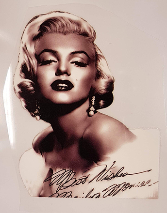 Marilyn Manroe Best Wishes - 6x8 cm Strykebilde