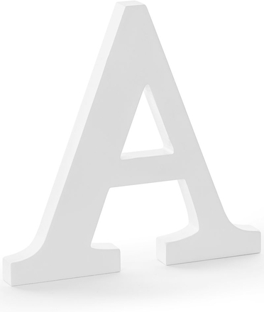 A - Hvit Bokstav i Tre - Høyde 20 cm
