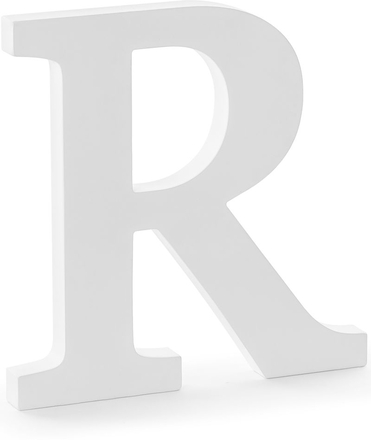 R - Hvit Bokstav i Tre - Høyde 20 cm