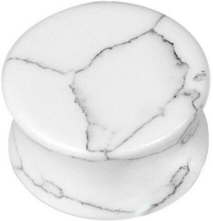 Cracked Howlite White Stone - Piercing Plugg - Strl 5 mm