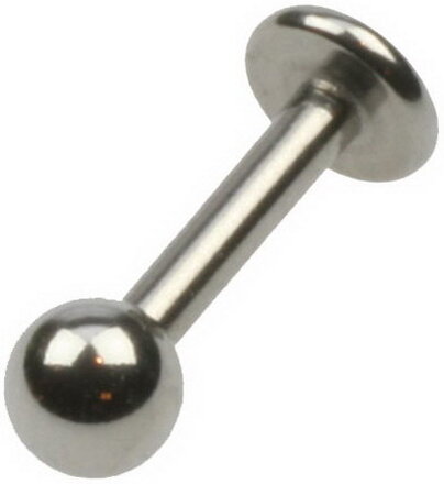 Silver Ball Labrett Piercing - Strl 1.2 x 8 mm med 4 mm kule