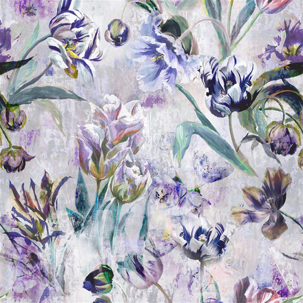 Designers Guild tyg Tulipa Stellata Violet Linnetyg