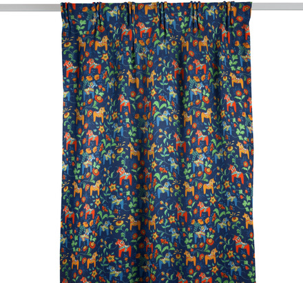 Leksand mini multi/marinblå Gardin Arvidssons Textil