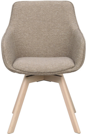 Rowico Home Alison spisestuestol - mørk beige / lys eg- m/drej - m/arm