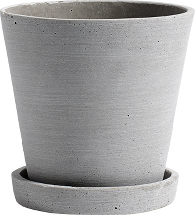 HAY Flowerpot with Saucer - Medium - Grey