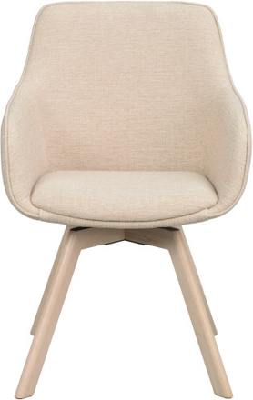 Rowico Home Alison spisestuestol - lys beige / lys eg - m/drej - m/arm