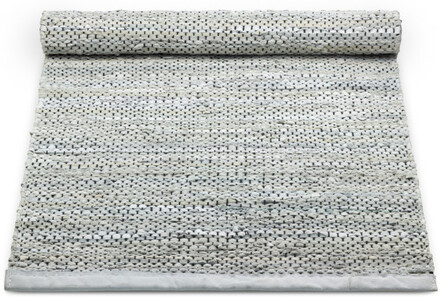 Rug Solid læder tæppe - 200x300 - Light Grey