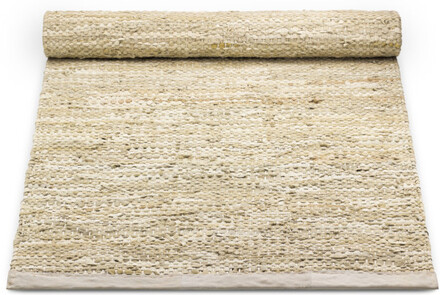 Rug Solid læder tæppe - 60x90 - Beige