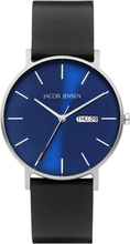 Jacob Jensen 161 Horloge Nordic titanium-veganleder zwart-blauw-rood 40 mm
