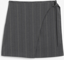 Imitation wrap mini skirt - Brown