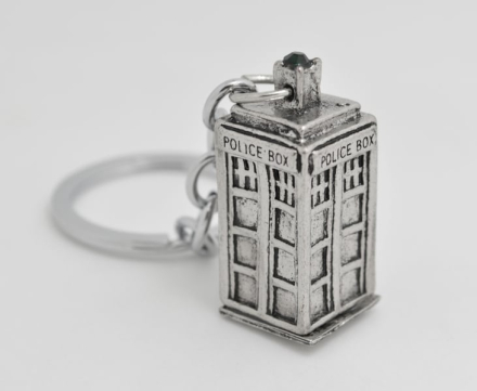 Keyring/Avaimenperä - TARDIS - Doctor Who - SILVER - Police box - 3D