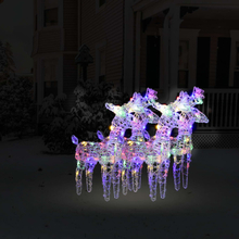 vidaXL Renne di Natale 4 pz Multicolore 160 LED in Acrilico