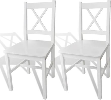vidaXL Ruokapöydän tuolit 2 kpl valkoinen mänty