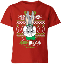 Looney Tunes Bugs Bunny Knit Kids' Christmas T-Shirt - Red - 3-4 Years