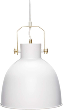 Hübsch loftlampe i hvid metal og messing